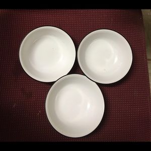 3 Corelle Rosemarie Cereal Soup Bowls 6 “ Black